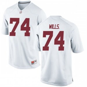 Men's Alabama Crimson Tide #74 Jedrick Wills Jr. White Replica NCAA College Football Jersey 2403REEE3